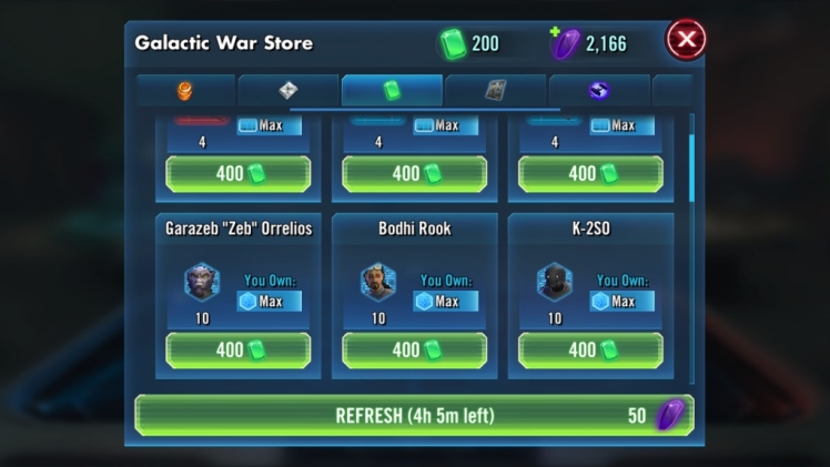 swgoh web store not working